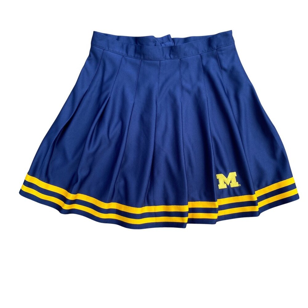 Zoozatz Michigan Wolverines Blue Pleated Cheer Skirt Football Game Day College-S